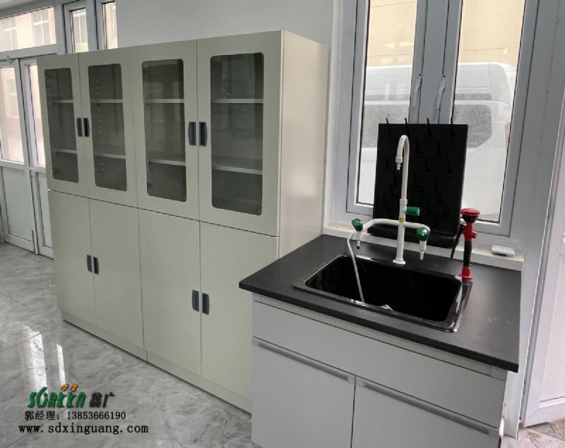 實驗室水槽臺 三聯水咀 實驗室洗眼器 全鋼器皿柜廠家